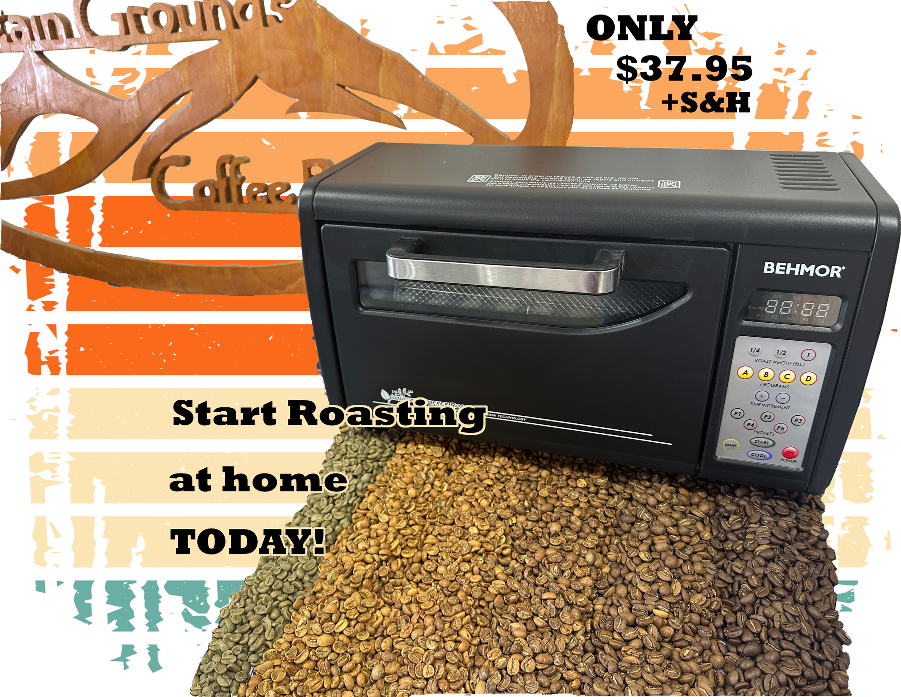 Behmor Home Roaster with a Two-year commitment to MtnGrounds green coffee subscription (see description for terms of agreement)